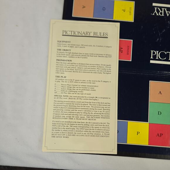 Pictionary First Edition Drawing Game 1985 Vintage Complete Original Pieces - Picture 9 of 16